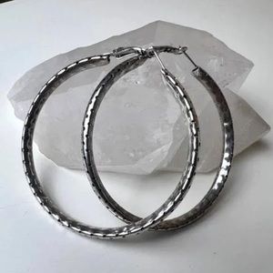 Silver Fashion Hoop Earrings